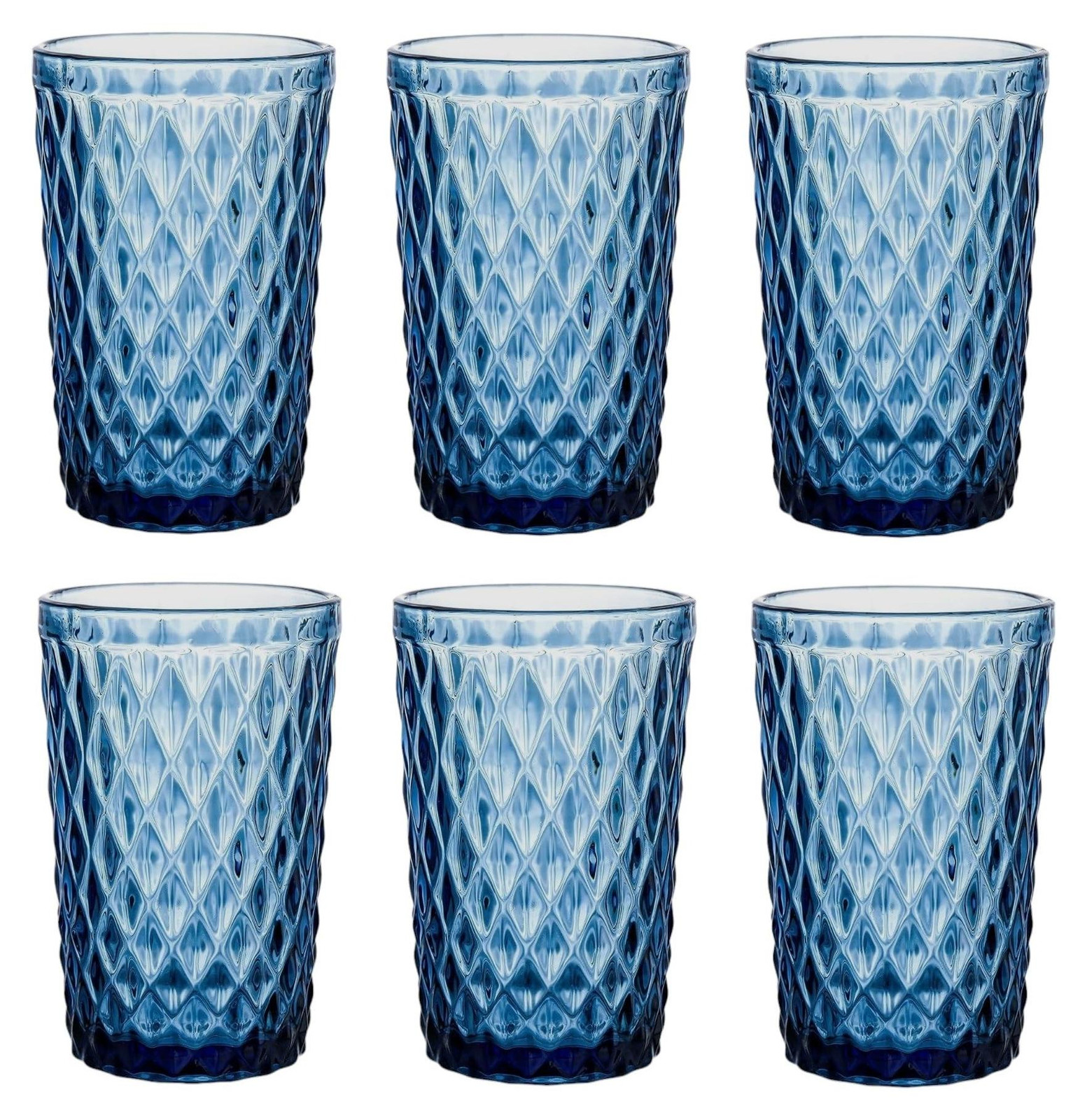 Set van 6 vintage gekleurde wijnglazen