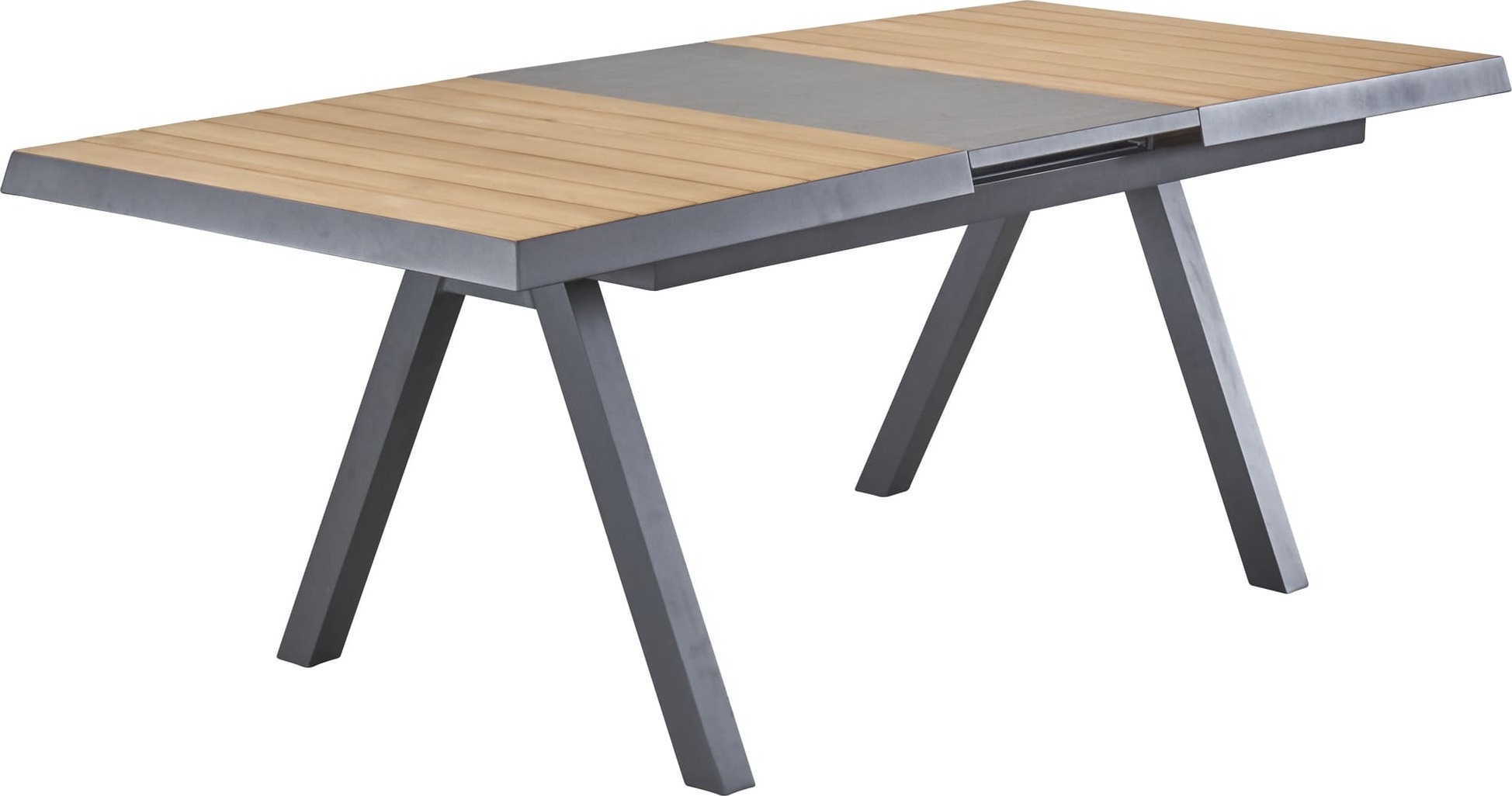 Gartentisch Texas Ausziehtisch mit Synchronauszug 160/210x100x75cm Teakholz Anthrazit