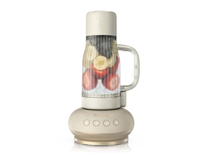 Ninja BlendBoss Mixer mit tragbarem Becher, Sand DB351EUSD1 Mixgerät mit abnehmbarem Reisebecher, 3 voreingestellte Auto-Modi
