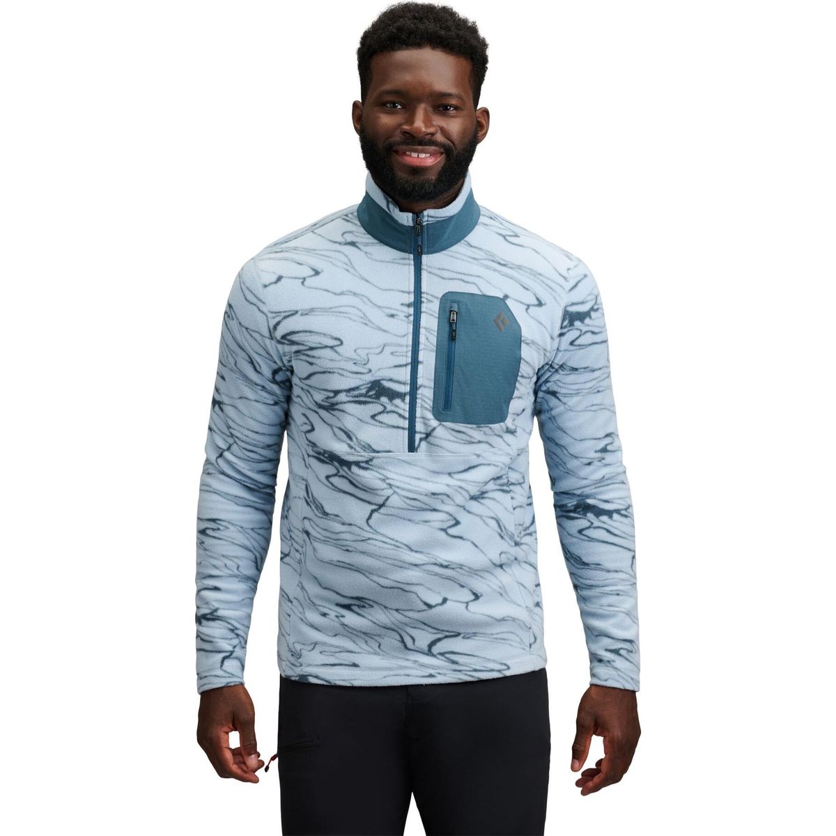 Black Diamond M Rift Half Zip Fleece Jacket relief-fog blue-midnight blue (9757) LRG AP7441149757LRG1