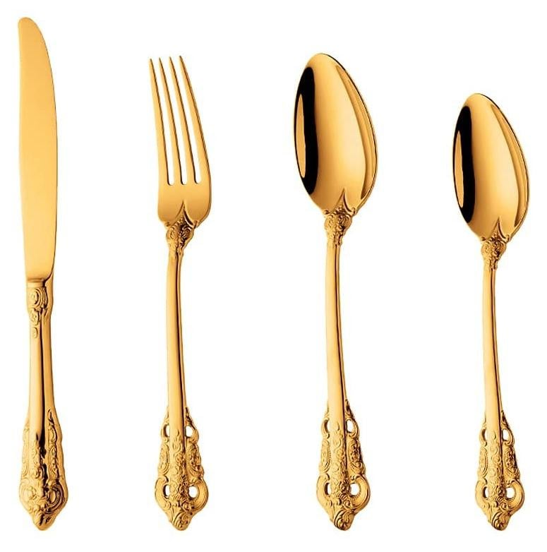 Omgoods 4-delige RVS bestekset in antiek royal stijl