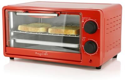 MegaChef Counter Top Compact 9L Electric Toaster Oven with Rack in Red