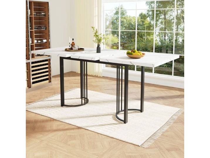 Table manger extensible 140-1798075cm Table manger rectangulaire moderne 6 personnes pour cuisine salon