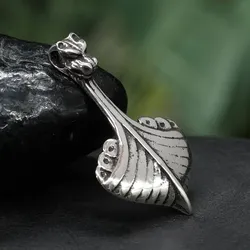 Drachensilber Keltenboot Schmuck Anhänger aus 925 Silber - Silber
