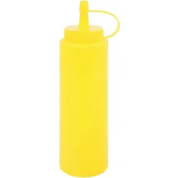 METRO PROFESSIONAL Quetschflasche, Polyethylen/Polypropylen, Ø 5 x 18 cm, 0.26 L, mit Verschlusskappe, gelb, 4 Stück