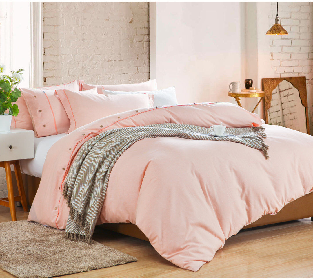 Hykkon Salvatore Duvet Cover Peach Kingsize