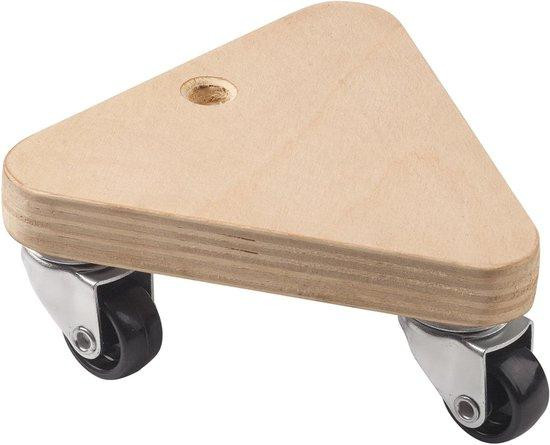 Metafranc Transportroller Meubelroller Rolwagen van Natuurlijk Hout met Multiplex Plaat, 134 x 134 mm