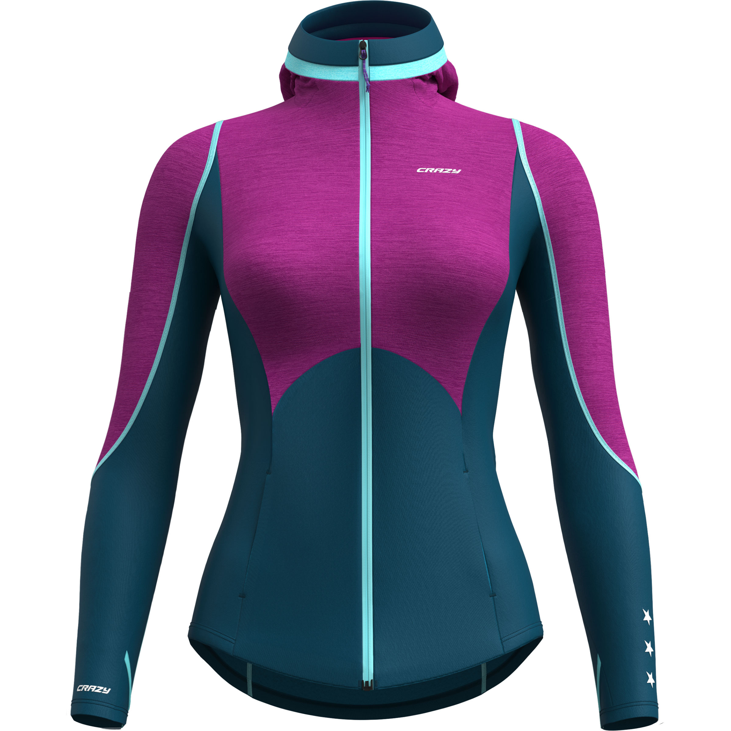 Crazy Exit Damen Fleecejacke blau Größe L Trekking Elastisch