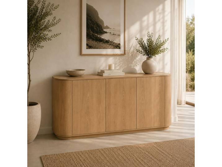 Buffet Moderne 3 Portes En Chêne Clair Loren