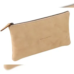 Clairefontaine 8x Flying Spirit Schlampermäppchen aus Leder beige 22x11 cm - Beige 103513C