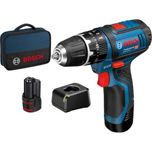 Bosch Akku-Schlagbohrschrauber GSB 12V-15, 12V / 2,0Ah, mit 2 Akkus und Tasche