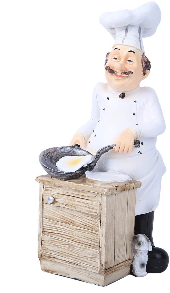 Solidchoice 3D Houten Chef Beeldjes voor Keuken Decoratie