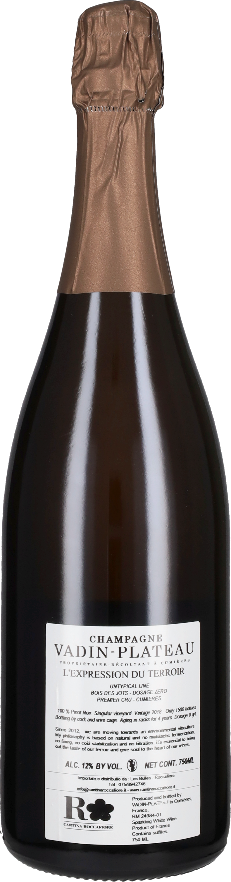 Vadin-Plateau Champagne Brut Nature Premier Cru 'Bois des Jots' Vadin Plateau 2018