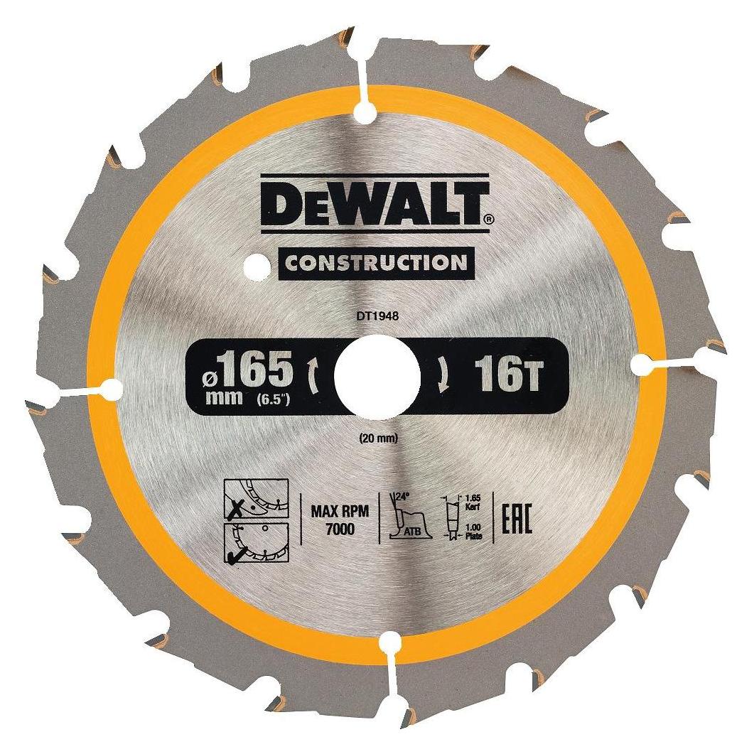 DeWalt Kreissaegeblatt Akku 165/20mm 24WZ (DT1949-QZ)