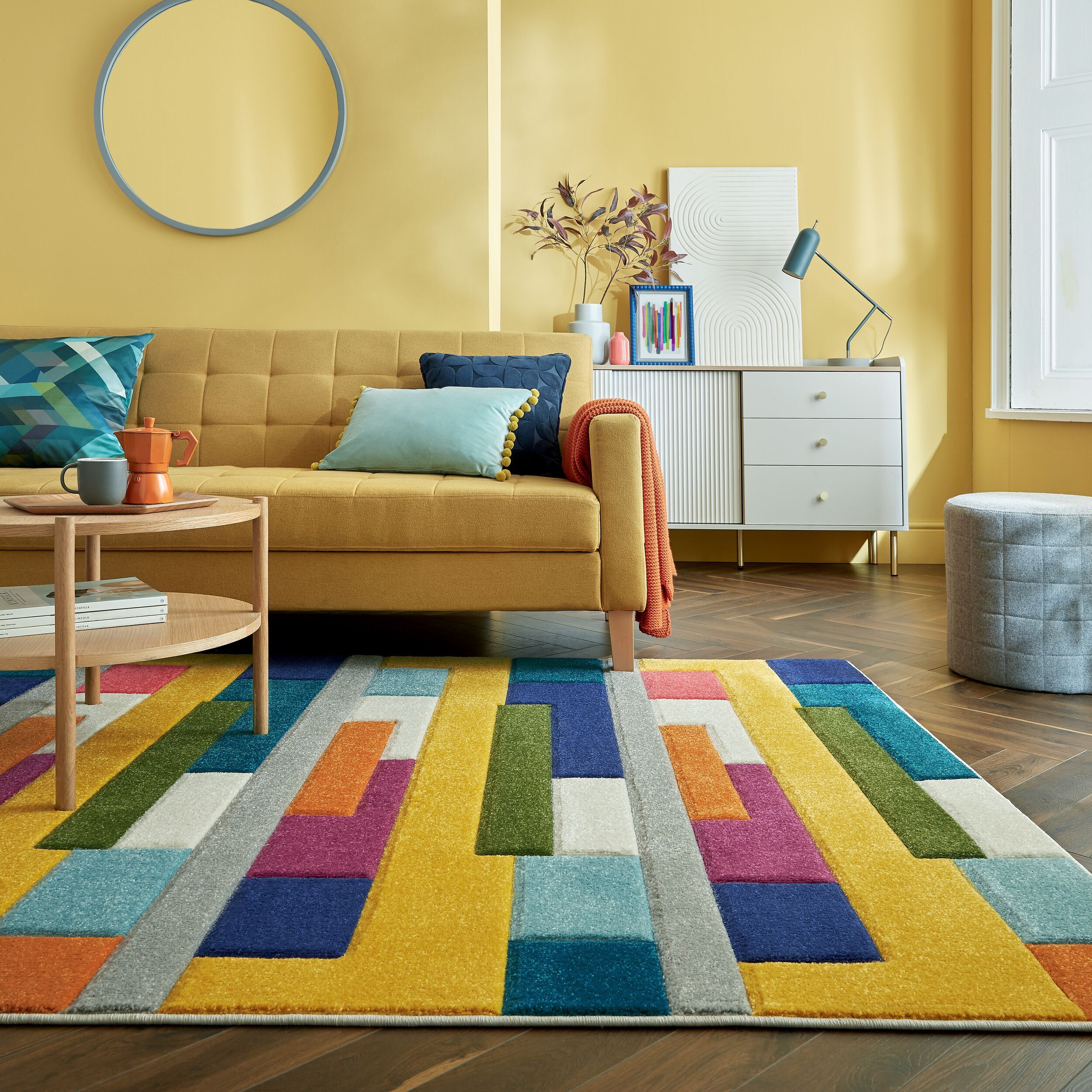 Teppich FLAIR RUGS "Spectrum", bunt, B:200cm H:8mm L:290cm, Kunstfaser, Teppiche, Teppich, Handgeschnitzt Teppich