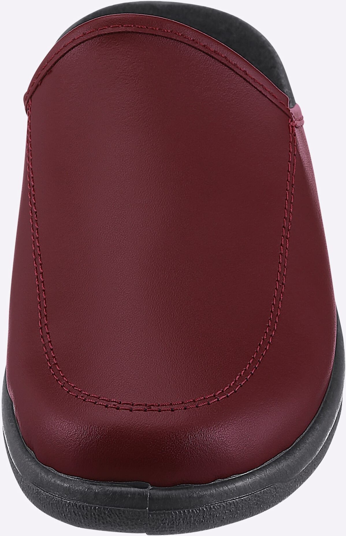 Pantoffel FRANKEN-SCHUHE, Herren, Gr. 45, rot (bordeaux), Glattleder, Basic, Schuhe Pantoffel bordeaux 45