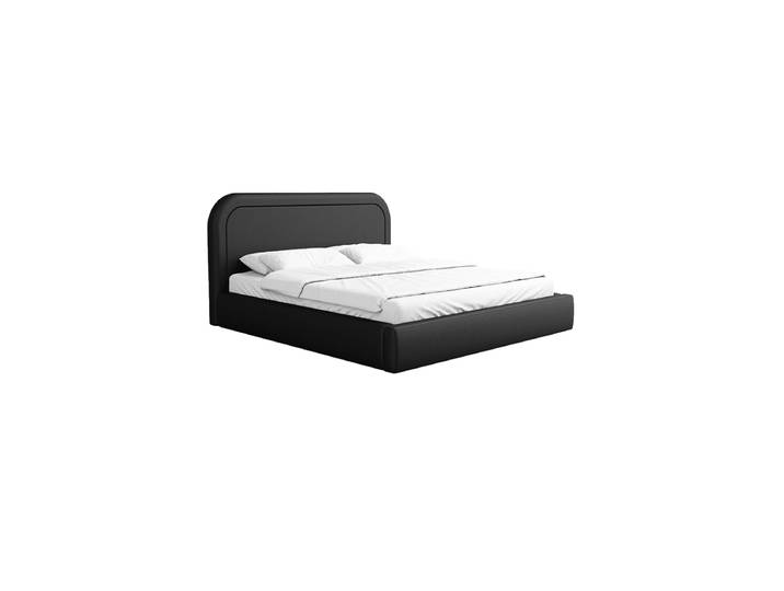 Design Polsterbett „Masal“ mit Ablagefach, Kunstleder Schwarz BLOOMINGLOFT Collection
