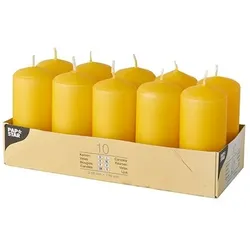 Starpak 10 Stumpenkerzen Ø 40 mm · 90 mm goldgelb