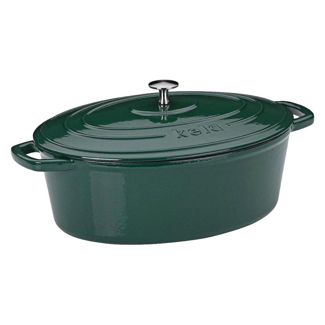 Kela Bräter Calido oval 33 cm, Grün (Gusseisen, 33 x 12 cm) (12902)