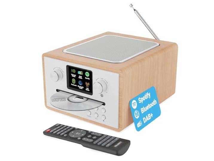 Internetradio met cd-speler & DAB Plus Keukenradio met Bluetooth & FM-radio WLAN digitale radio met Spotify Connect, Podcasts EQ, kleurendisplay, afstandsbediening MAJORITY Homerton (Eiken)