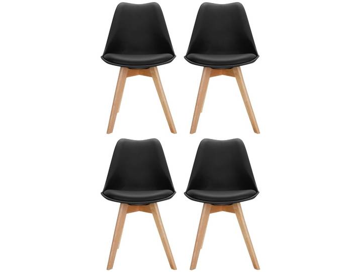 Stuhl-Set Scandi 4er-Set Schwarz