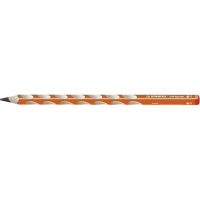 STABILO Ergonomischer Dreikant-Bleistift für Rechtshänder - EASYgraph in orange - Einzelstift - Härtegrad HB