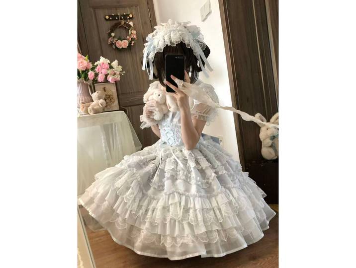 Robe Lolita Fille Promesse Éternelle, Design Original, Robe Lolita Fleur, Robe Jsk à Bretelles, Robe de Mariage, Robe de Princesse Japonaise Douce, Soirée Thé