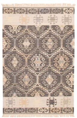 389.64 "Ankara Grey Kilim 5'0"" x 7'11"" - 5'0 x 7'11"