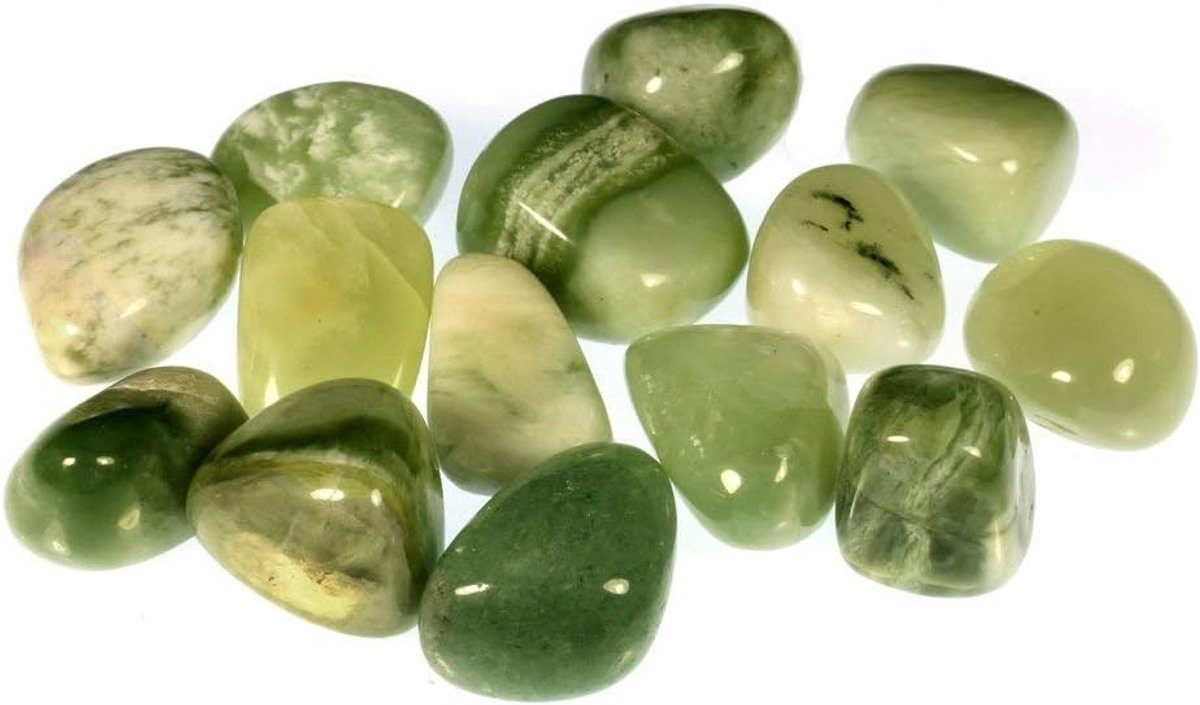 Lichtgroene Jade Tumbler Stenen voor het maken van sieraden, 20-25mm