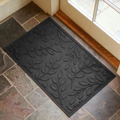 Bungalow Dba Matterly Brittney Leaf Doormat 35 x 23, 35 x 23, Charcoal