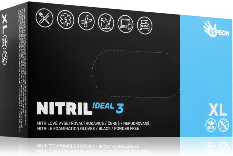 Espeon Nitril Ideal3 Examination Gloves Blue nitrile powder-free examination and protective gloves size XL 100 pc