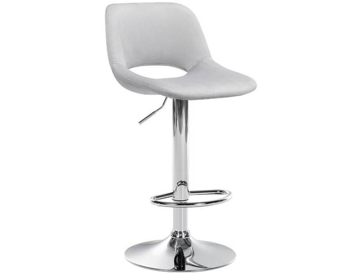 CLP Barhocker Samt hellgrau, Hellgrau, 42x86x46 cm, Esszimmer, Barmöbel, Barhocker