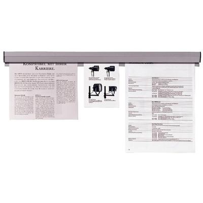 Franken Papierklemmschiene 58cm x 4cm grau