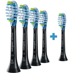 Philips Aufsteckbürsten Sonicare C3 Premium Plaque Defence, HX9044/88, Standard, schwarz, 5 Stück