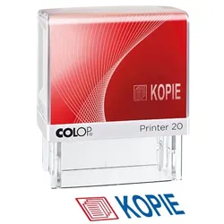 Colop Selbstfärbender Textstempel »Printer 20/L Kopie« mit Symbol blau, 5.8x7x3 cm