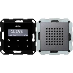 Gira Radio UP RDS anthrazit 228028 System 55 (FM), Radio, Grau