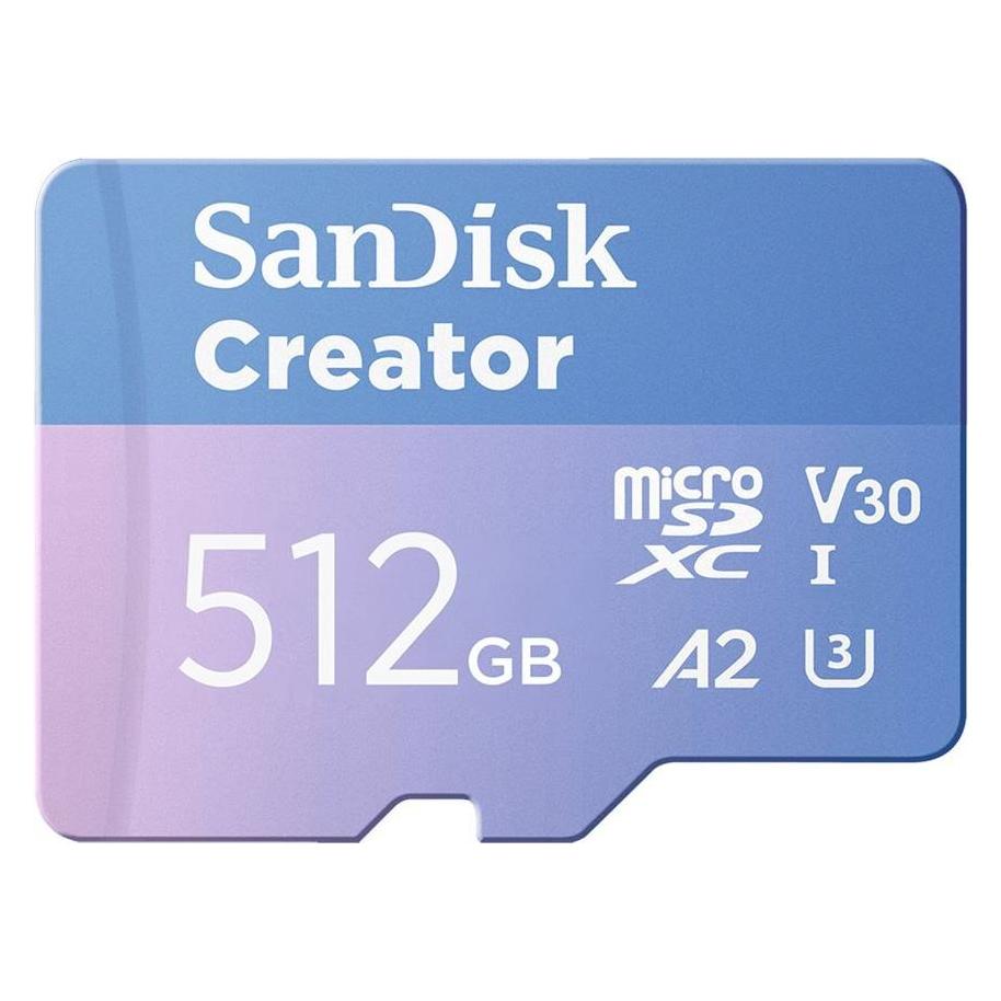 Sandisk Creator UHS-I V30 (512 GB, microSDXC, U3, UHS-I) (SDSQXAV-512G-GN6MS)