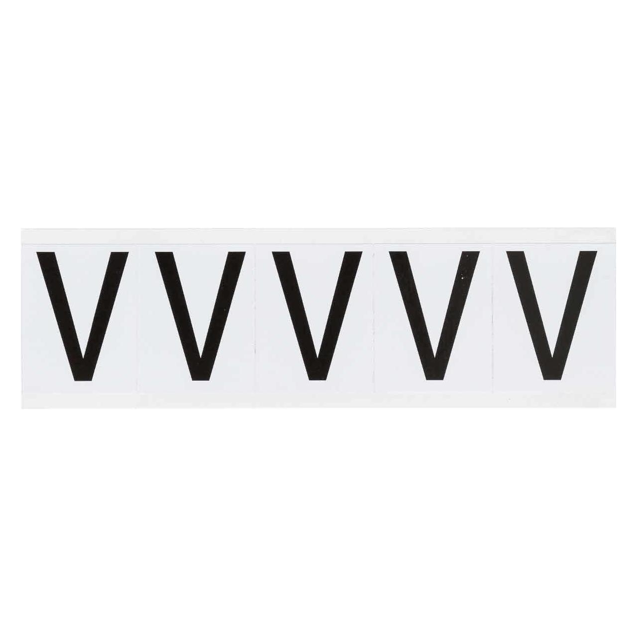 Brady 9714-V, B-946, Vinyl, Schwarz auf Weiss, Beschriftung: V, 46 x 57mm, Schrifthöhe 49mm(25 K. á (9714-V)