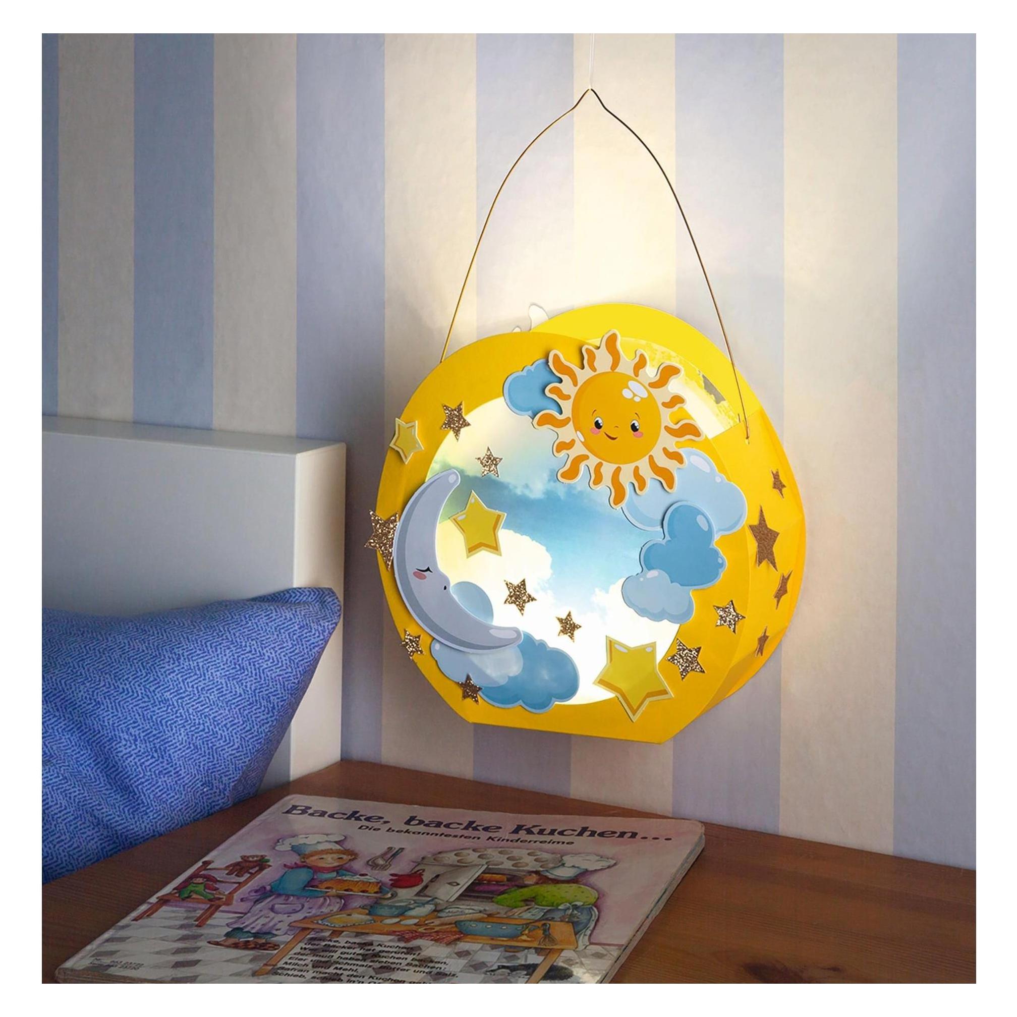 Folia Papier Laternen-Bastelset Sonne, Mond, Sterne (68101)