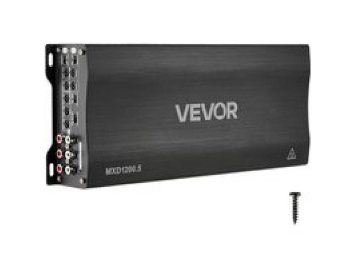 VEVOR Autoverstärker 5-Kanal, Endstufe Klasse D Überbrückbar, Max. 4 x 100 W an 4 Ohm / 4 x 200 W an 2 Ohm + 1 x 1000 W an 2 Ohm / 1 x 500 W an 4 Ohm, Hochleistungsverstärker für Fahrzeuge