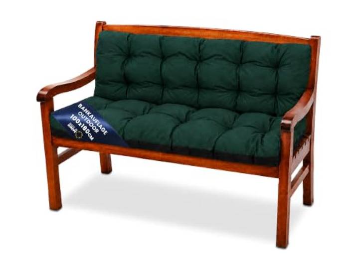 Coussin de Banc Exterieur 180x100 cm pour Salon de Jardin & Balancelle Banquette Assise Intérieur Coussins Extérieur Galette Interieur · Vert