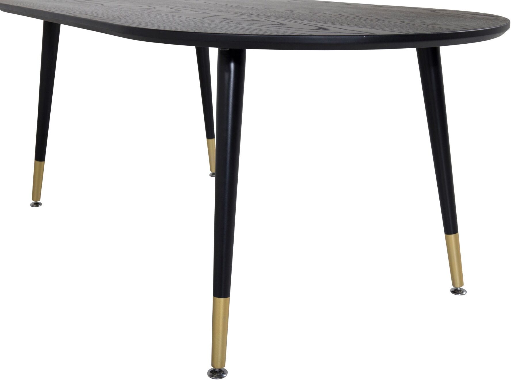 Couchtisch VENTURE HOME "Dipp, Couchtisch in elegantem Schwarz mit Messing-Detail, 120 × 60 cm", schwarz (schwarz, schwarz), B:60cm H:47cm T:120cm, Tische, Couchtisch, Sofatisch, Furnier, Stahl, rechteckig, edel schwarz, schwarz B/H/T: 60cm x 47cm x 120cm