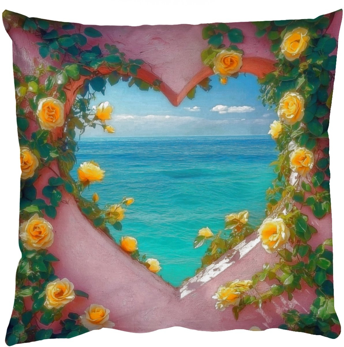 PillowMonkey Sierkussen Hart Zee - 45 x 45 cm