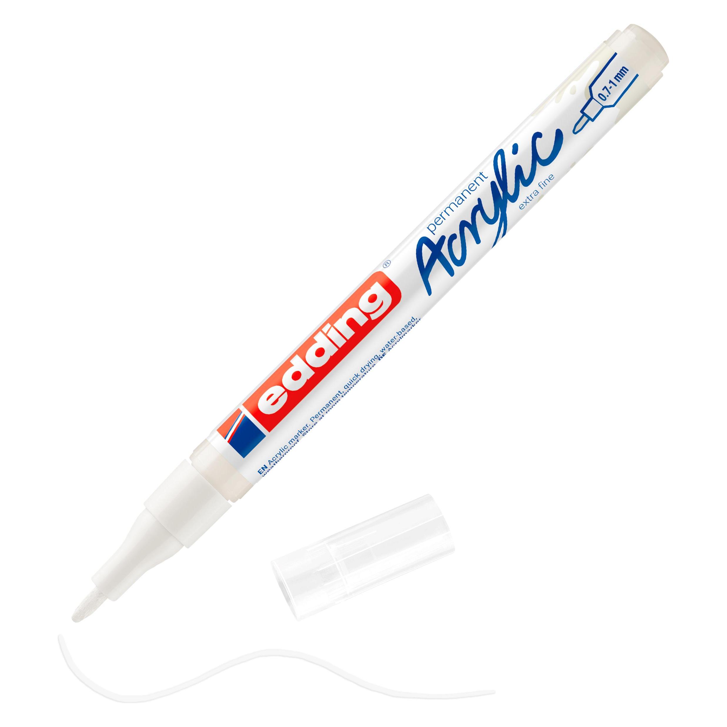 Edding 5500 Acrylmarker extra fein verkehrsweiss matt (1x) (4-5500922)