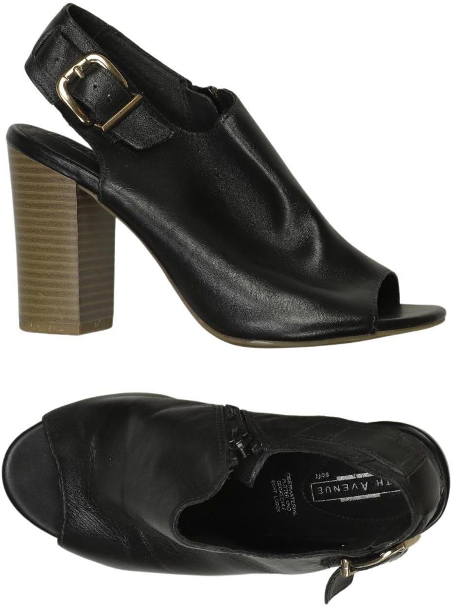 5th Avenue Damen Sandalen, Schwarz, Gr. EU 36, Leder - Second Hand