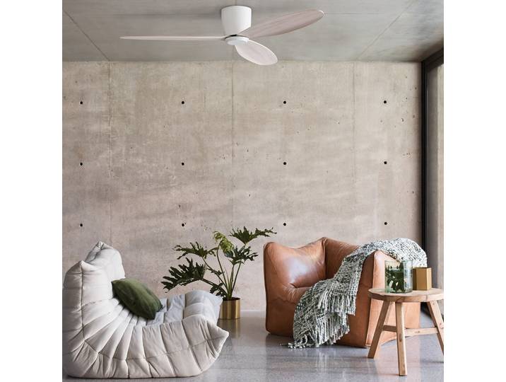 Ventilateur de plafond Airfusion Radar, chêne, Ø 132 cm, silencieux - Beacon Beacon Lighting - Salon / séjour - Moderne - Bois