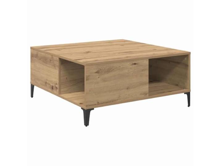 Roanoer Couchtisch Artisan-Eiche 80x80x36,5 cm Holzwerkstoff Quadratischer Beistelltisch im Loft-Stil für das Wohnzimmer mit Ablagefach und robusten Stahlbeinen.
