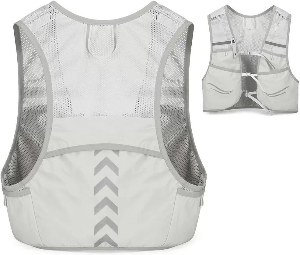 INF Sac à dos d'hydratation pour marathon et trail - Léger, réfléchissant et imperméable Gris