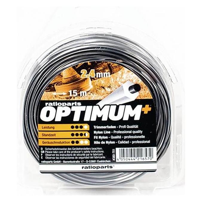 Ratioparts Nylonfaden Optimum ( 4000722069 ) Fadenstärke 2,4 mm Fadenlänge 15 m (Rasentrimmer) (380-701)