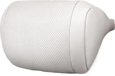 Uplift Essentials Luxury Nappa Leather Breathable Car Headrest & Neck Pillow white